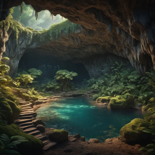 cave on the water,cave,cenote,underground lake,sea cave,pit cave,blue cave,cave tour,fantasy landscape,karst landscape,ravine,blue caves,cartoon video game background,the blue caves,sea caves,elven forest,lava cave,lava tube,underwater oasis,the limestone cave entrance,Photography,General,Fantasy