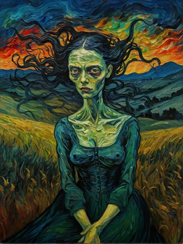scared woman,depressed woman,woman of straw,woman sitting,vincent van gogh,woman frog,girl in the garden,the witch,vincent van gough,girl in a long,rusalka,girl in a long dress,girl with cloth,girl lying on the grass,scary woman,woman holding pie,the magdalene,girl with bread-and-butter,the girl's face,oil painting on canvas