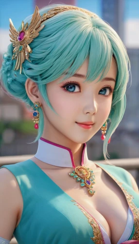 hanbok,princess' earring,kotobukiya,poker primrose,elsa,hatsune miku,japanese doll,maya,female doll,aqua,hong,nami,teal blue asia,sanya,siu mei,honmei choco,kinara,doll's facial features,oriental princess,elf,Illustration,Japanese style,Japanese Style 01