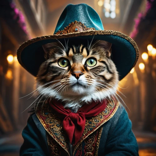 cat sparrow,wizard,hatter,napoleon cat,ringmaster,town crier,cat portrait,fantasy portrait,cat european,cat warrior,cat image,the wizard,dodge warlock,magician,cat,maincoon,figaro,magical adventure,merlin,musketeer,Photography,General,Fantasy