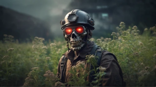 hag,skeleltt,metal rust,fallout4,fallout,scarecrow,primitive man,zombie,wasteland,post apocalyptic,skull statue,chernobyl,gas mask,steel helmet,pubg mascot,undead warlock,terminator,death head,dead earth,male mask killer