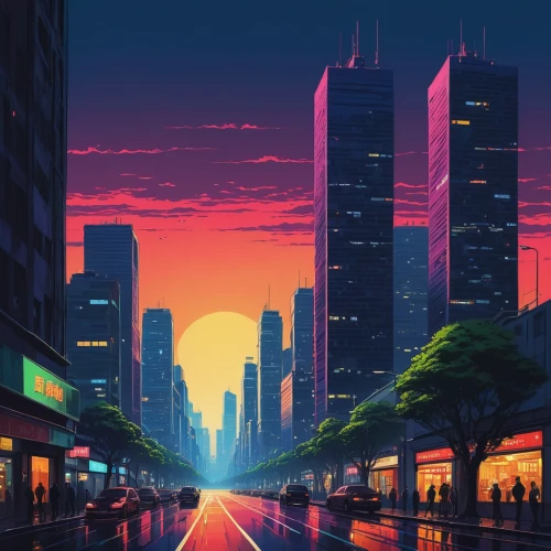 shinjuku,tokyo city,tokyo,cityscape,osaka,honolulu,evening city,colorful city,dusk,tokyo ¡¡,dusk background,shanghai,odaiba,taipei,skyline,shibuya,japan,city,city highway,umeda,Conceptual Art,Fantasy,Fantasy 32