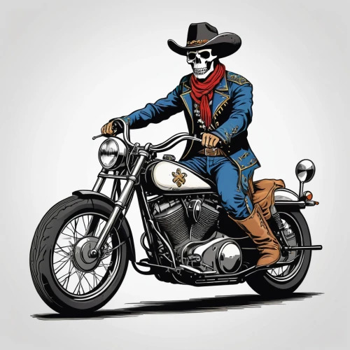 rodeo clown,ranger,cowboy bone,harley-davidson,western riding,beagador,harley davidson,vector illustration,harley,cowboy,riding instructor,motorcycle,motorcyclist,cowboy beans,rodeo,biker,vector graphic,crossbones,matador,motorcycling