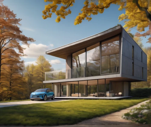 modern house,3d rendering,modern architecture,smart home,smart house,cubic house,mid century house,dunes house,eco-construction,house in the forest,cube house,automotive exterior,render,volvo cars,lincoln motor company,futuristic architecture,luxury property,folding roof,mclaren automotive,frame house,Photography,General,Natural