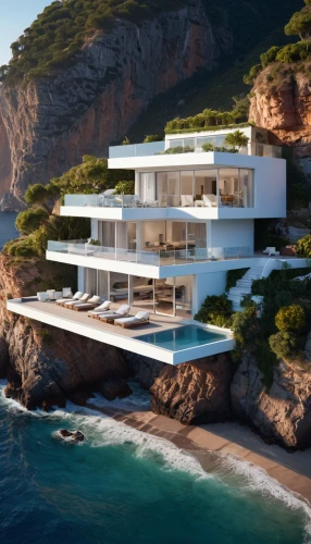 dunes house,luxury property,holiday villa,modern house,cliffs ocean,beach house,modern architecture,house by the water,luxury home,luxury real estate,cliff top,holiday home,cubic house,private house,tropical house,beachhouse,beautiful home,3d rendering,house of the sea,ocean view,Photography,General,Commercial