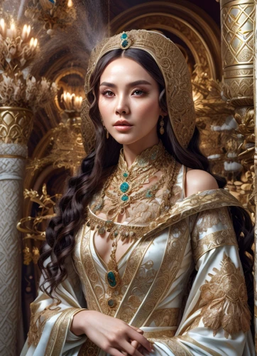 azerbaijan azn,shuanghuan noble,gold jewelry,eurasian,inner mongolian beauty,oriental princess,cepora judith,asian costume,imperial period regarding,bridal jewelry,miss circassian,alhambra,fantasy portrait,mary-gold,cleopatra,ao dai,xiangwei,jaya,diadem,golden crown