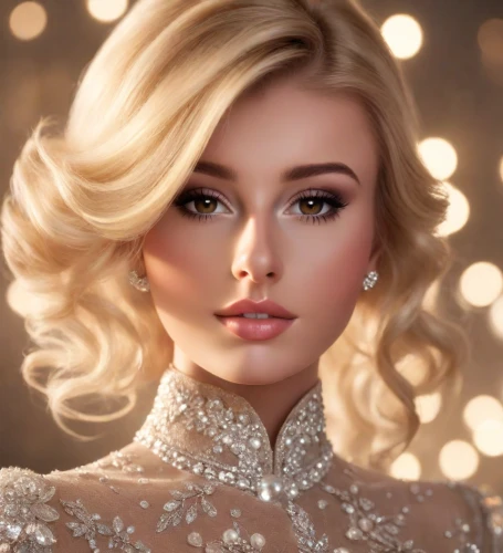 romantic portrait,romantic look,bridal jewelry,realdoll,bridal clothing,bridal accessory,glamour girl,glittering,portrait background,vintage makeup,blonde woman,artificial hair integrations,jeweled,beautiful model,doll's facial features,retouching,silver wedding,elsa,elegant,gardenia