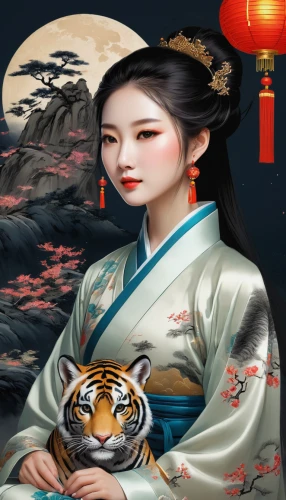 oriental painting,chinese art,oriental princess,geisha,geisha girl,oriental girl,japanese art,asian tiger,yi sun sin,oriental,spring festival,mid-autumn festival,taiwanese opera,wuchang,korean culture,peking opera,kitsune,tong sui,shuanghuan noble,jeongol,Illustration,Black and White,Black and White 23