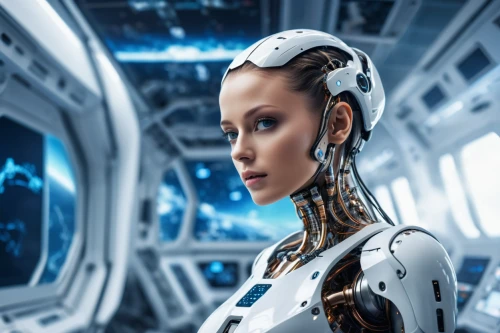 cybernetics,women in technology,artificial intelligence,chatbot,ai,scifi,humanoid,robot in space,cyborg,sci fi,automation,sci - fi,sci-fi,artificial hair integrations,industrial robot,biomechanical,robotics,social bot,wearables,cyberspace,Photography,General,Realistic