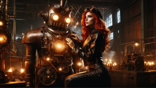 steampunk,clary,clockmaker,gothic fashion,the enchantress,metallurgy,transistor,digital compositing,photomanipulation,candlemaker,circuitry,fantasy woman,scarlet witch,streampunk,cybernetics,alchemy,cosplay image,biomechanical,visual effect lighting,gothic portrait
