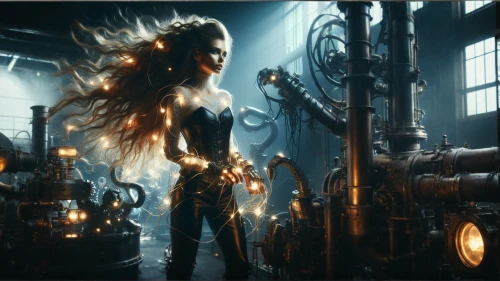 the enchantress,visual effect lighting,electro,clockmaker,projectionist,candlemaker,drawing with light,digital compositing,transistor,clary,the wizard,electrified,sci fiction illustration,the collector,regeneration,light effects,electrical energy,transistor checking,circuitry,distillation