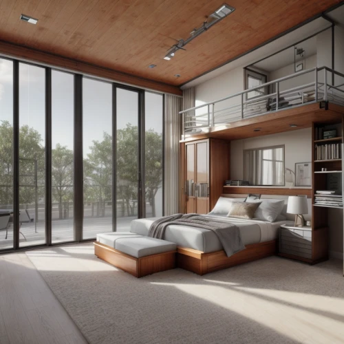 modern room,loft,modern living room,3d rendering,sleeping room,interior modern design,penthouse apartment,sky apartment,livingroom,great room,bedroom,modern decor,living room,smart home,home interior,contemporary decor,render,wooden windows,room divider,smart house