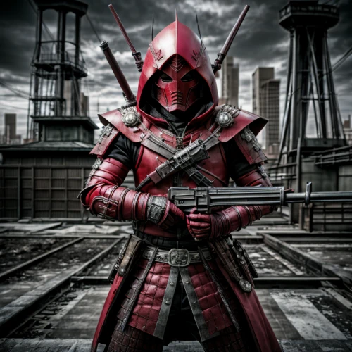 red hood,daredevil,assassin,awesome arrow,arrow,samurai,arrow set,samurai fighter,red arrow,lone warrior,shredder,templar,red super hero,hooded man,iron mask hero,best arrow,armored,spawn,deadpool,knight armor