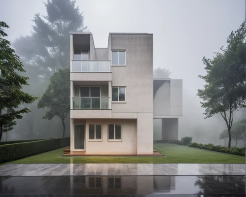 modern house,modern architecture,cubic house,residential house,cube house,foggy day,contemporary,model house,foggy landscape,kirrarchitecture,residential,villa,mist,arhitecture,archidaily,3d rendering,frame house,danish house,render,apartment house,Photography,General,Realistic