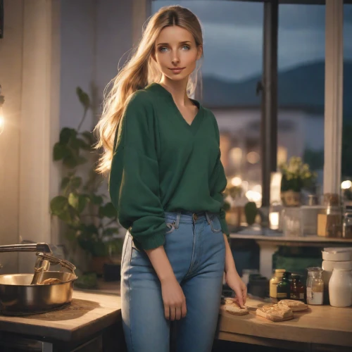 barista,girl in the kitchen,green living,commercial,scandinavian style,female model,in green,advertising figure,denim,arugula,estate agent,model,in a shirt,dandelion coffee,natural cosmetic,shopping icon,cuckoo light elke,basmati,girl at the computer,female worker