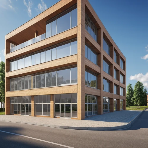 industrial building,prefabricated buildings,3d rendering,appartment building,office building,modern building,new building,commercial building,glass facade,office buildings,company building,multistoreyed,stuttgart asemwald,modern office,wooden facade,eco-construction,facade panels,structural engineer,business centre,new housing development,Photography,General,Realistic