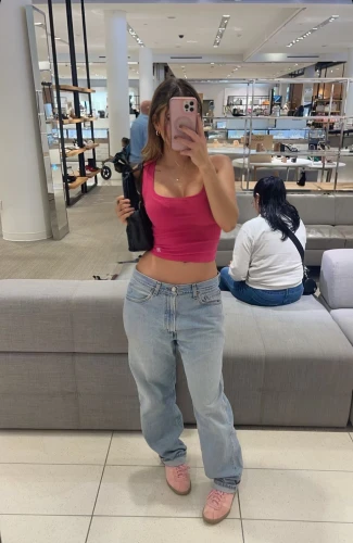 pink large,baby pink,high waist jeans,mall,plus-size,woman shopping,hips,fat,active pants,thick,plus-sized,sweatpant,apple store,plus-size model,denim jeans,sweatpants,waist,pants,pink shoes,uniqlo