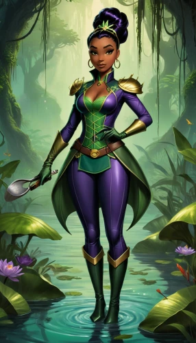 tiana,aquatic herb,jaya,scandia gnome,violet head elf,background ivy,malva,nightshade plant,viola,woman frog,the enchantress,lily of the nile,fantasy portrait,lotus png,deadly nightshade,maria bayo,rosa 'the fairy,dryad,sorceress,patrol,Conceptual Art,Fantasy,Fantasy 34