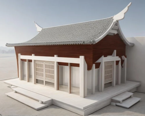 white temple,asian architecture,japanese shrine,buddhist temple,temple,hanok,japanese architecture,3d rendering,temple fade,chinese temple,snow roof,pagoda,shinto shrine,3d model,shrine,stone pagoda,chinese architecture,dhammakaya pagoda,render,hall of supreme harmony,Common,Common,Film
