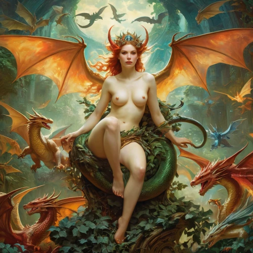 fantasy art,fantasy picture,fantasy woman,fantasy portrait,green dragon,heroic fantasy,faerie,cherub,wyrm,mythological,siren,poison ivy,faery,fantasia,dragon,fantasy girl,fae,baroque angel,cupido (butterfly),dragon li,Conceptual Art,Fantasy,Fantasy 05