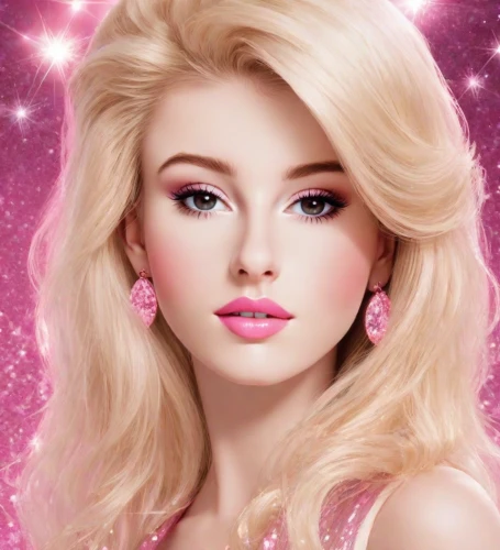 barbie doll,pink beauty,realdoll,barbie,doll's facial features,pink lady,pink background,women's cosmetics,natural pink,glamour girl,beauty face skin,airbrushed,color pink,dahlia pink,pink glitter,clove pink,bright pink,romantic look,pink,peach rose