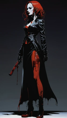 huntress,red hood,widow,vampire woman,bloody mary,darth talon,black widow,harley quinn,vampire lady,harley,goth woman,gothic woman,gothic fashion,renegade,evil woman,vampira,transistor,scarlet witch,blood stain,costume design,Illustration,American Style,American Style 06