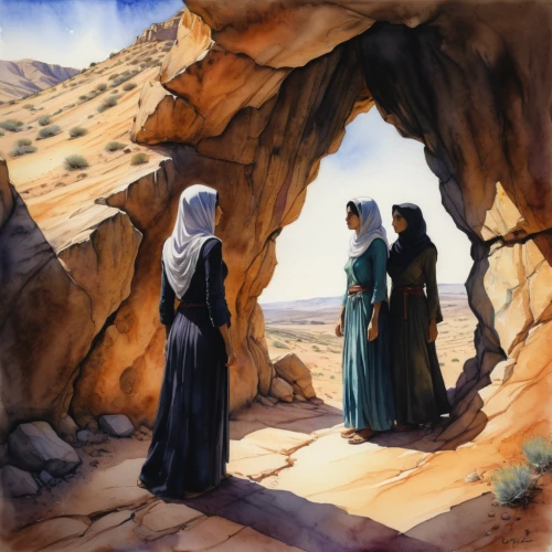 empty tomb,contemporary witnesses,church painting,the prophet mary,pilgrims,the annunciation,bedouin,candlemas,nativity of jesus,way of the cross,holy family,genesis land in jerusalem,carmelite order,nativity of christ,biblical narrative characters,dead sea scroll,bible pics,bethlehem,st catherine's monastery,holy places,Illustration,Realistic Fantasy,Realistic Fantasy 30