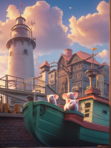 tokyo disneysea,disney baymax,friendship sloop,sea fantasy,harbor,shanghai disney,docked,seafaring,ship,popeye village,ship travel,paper ship,tugboat,disney sea,background images,house of the sea,caravel,lightship,docks,port of call,Photography,General,Fantasy