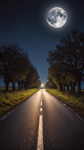 night highway,the road,moon car,long road,road to nowhere,moon and star background,road of the impossible,empty road,open road,night image,road,moonlit night,road forgotten,country road,night scene,roads,night photography,straight ahead,winding road,highway lights,Photography,General,Natural