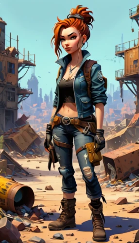 girl with gun,pubg mascot,girl with a gun,renegade,croft,massively multiplayer online role-playing game,transistor,clementine,game illustration,action-adventure game,fallout,wasteland,nora,female worker,shipyard,scrapyard,background images,scrap dealer,fallout4,game art