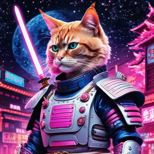 cat warrior,pink cat,cyberpunk,cat vector,cat image,nyan,napoleon cat,cat,animal feline,emperor of space,the pink panter,sci fi,red tabby,sci - fi,sci-fi,scifi,cartoon cat,cat kawaii,magenta,katz,Conceptual Art,Sci-Fi,Sci-Fi 30