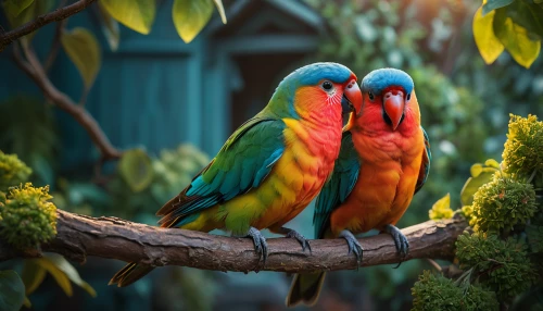 parrot couple,couple macaw,colorful birds,parrots,macaws of south america,tropical birds,macaws,bird couple,lovebird,rare parrots,golden parakeets,passerine parrots,love bird,sun conures,beautiful macaw,macaws blue gold,rainbow lorikeets,macaw hyacinth,yellow-green parrots,edible parrots,Photography,General,Fantasy