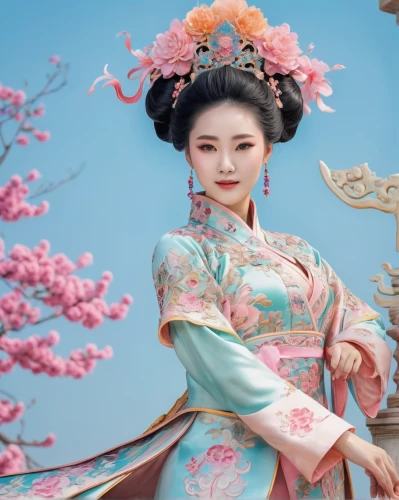 oriental princess,taiwanese opera,chinese art,mulan,oriental painting,hanbok,peking opera,asian costume,inner mongolian beauty,asian culture,geisha,geisha girl,plum blossoms,oriental girl,chinese style,plum blossom,korean culture,traditional chinese,oriental,asian woman,Conceptual Art,Fantasy,Fantasy 24