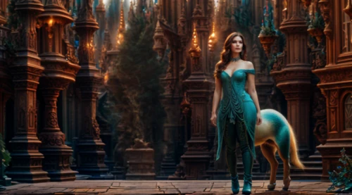fantasy picture,fantasy art,3d fantasy,photomanipulation,the horse at the fountain,digital compositing,centaur,image manipulation,photo manipulation,fantasia,fairy tale character,cinderella,elven,fairy tale,the enchantress,blue enchantress,faun,enchanted forest,celtic woman,sorceress