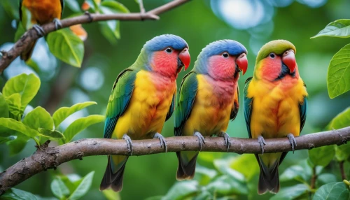 golden parakeets,passerine parrots,parrot couple,yellow-green parrots,colorful birds,rare parrots,tropical birds,parrots,macaws of south america,couple macaw,sun conures,birds on a branch,edible parrots,rainbow lorikeets,macaws,parakeets,parakeets rare,fur-care parrots,birds on branch,perched birds,Photography,General,Realistic