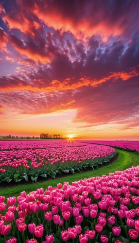 tulip field,tulip fields,tulips field,flower field,pink tulips,field of flowers,tulip festival,blooming field,splendor of flowers,flowers field,sea of flowers,blanket of flowers,tulip background,netherlands,holland,the netherlands,tulips,pink daisies,pink chrysanthemums,flower in sunset,Photography,General,Realistic