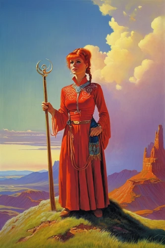 maureen o'hara - female,angel moroni,joan of arc,celtic queen,swordswoman,fantasy woman,red chief,bagpipe,rob roy,fantasia,violin woman,the wanderer,lady in red,warrior woman,red tunic,bagpipes,scythe,female warrior,woman playing violin,woman of straw,Conceptual Art,Sci-Fi,Sci-Fi 19