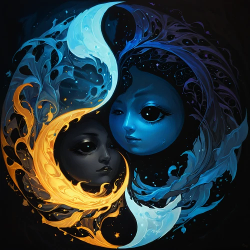 yinyang,sun and moon,yin-yang,yin yang,yin and yang,mirror of souls,moon and star,mermaid vectors,lunar phases,gemini,the zodiac sign pisces,celestial bodies,the moon and the stars,zodiac sign gemini,moon and star background,swirl,opposites,moons,sirens,fairy tale icons,Conceptual Art,Fantasy,Fantasy 17