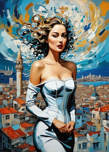 italian painter,art painting,oil painting on canvas,fantasy art,oil painting,world digital painting,bodypainting,orientalism,woman thinking,meticulous painting,painter,body painting,photo painting,creative background,woman at cafe,young woman,fantasy woman,girl in cloth,woman with ice-cream,bodypaint,Conceptual Art,Sci-Fi,Sci-Fi 06