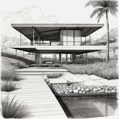 house drawing,dunes house,stilt house,archidaily,mid century house,garden elevation,landscape design sydney,architect plan,modern house,tropical house,house by the water,landscape designers sydney,modern architecture,eco-construction,residential house,house floorplan,3d rendering,landscape plan,pool house,timber house,Illustration,Black and White,Black and White 08