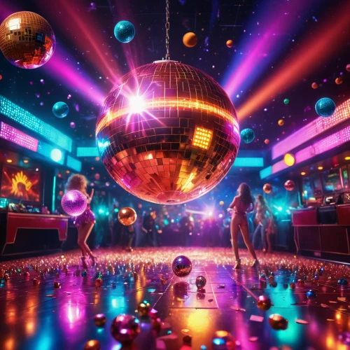 disco,disco ball,mirror ball,prism ball,nightclub,ballroom,go-go dancing,dance club,christmas balls background,party lights,discobole,clubbing,party decoration,kristbaum ball,3d background,the ball,ufo interior,3d fantasy,christmas balls,scene cosmic,Illustration,Realistic Fantasy,Realistic Fantasy 38