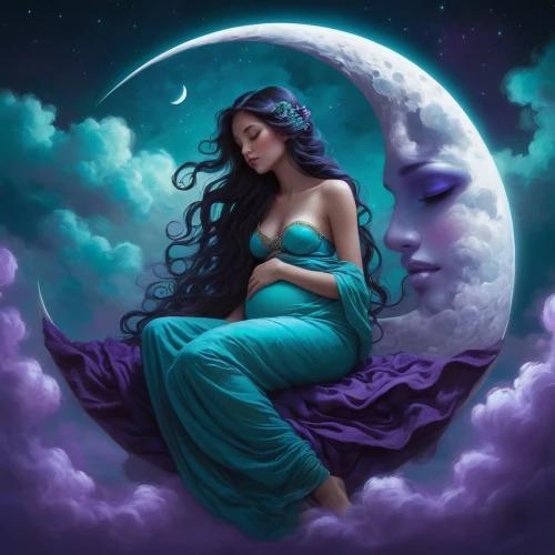 purple moon,blue moon rose,fantasy picture,moonbeam,moonlit night,celestial body,blue moon,zodiac sign libra,moonlit,the sleeping rose,queen of the night,moon night,fantasy art,celestial bodies,moon phase,moonflower,the zodiac sign pisces,moon and star background,fantasy woman,la violetta,Conceptual Art,Sci-Fi,Sci-Fi 12