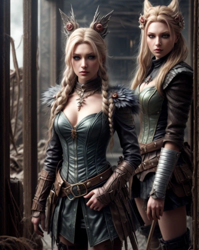 elves,vikings,female warrior,angels of the apocalypse,warrior and orc,female hares,heroic fantasy,fairytale characters,huntress,cosplay image,mother and daughter,elven,warrior woman,dwarves,warriors,massively multiplayer online role-playing game,breastplate,vilgalys and moncalvo,princesses,sisters