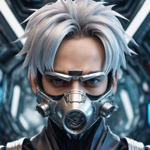 kai,cyber glasses,ffp2 mask,cyborg,kojima,yukio,ventilation mask,kakashi hatake,respirator,grey fox,breathing mask,protective mask,cyber,scifi,cybernetics,pollution mask,zero,carbon,cyberpunk,face shield,Conceptual Art,Sci-Fi,Sci-Fi 03