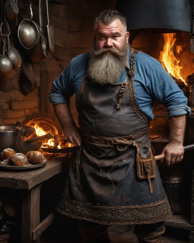 dwarf cookin,blacksmith,dwarf sundheim,tinsmith,viking,russian folk style,metalsmith,cast iron skillet,barbarian,men chef,iron-pour,cast iron,dwarves,farrier,cannon oven,artisan,candlemaker,vikings,wstężyk huntsman,dwarf,Photography,General,Fantasy