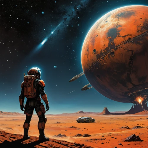 red planet,planet mars,mission to mars,space art,sci fiction illustration,alien planet,exoplanet,martian,science fiction,terraforming,sci fi,astronautics,gas planet,background image,mars i,planets,alien world,earth rise,asterales,mars probe,Illustration,Realistic Fantasy,Realistic Fantasy 06