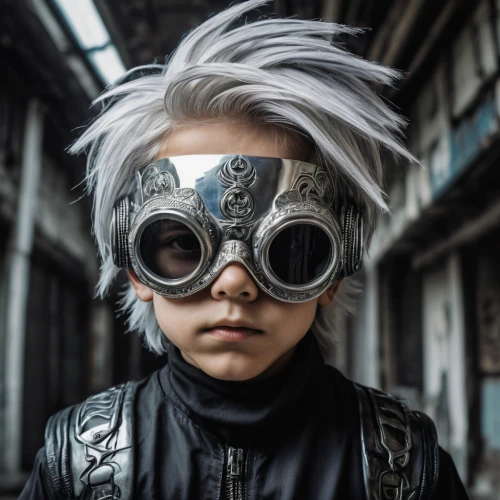 kakashi hatake,streampunk,cyberpunk,pollution mask,kid hero,steampunk,children's eyes,cosplayer,masquerade,cosplay image,anime boy,eye glass accessory,killua hunter x,face the future,basler fasnacht,cyclops,punk design,photographing children,post apocalyptic,bird box,Conceptual Art,Sci-Fi,Sci-Fi 02