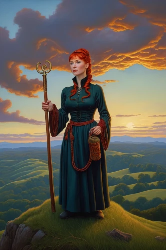 merida,celtic queen,the wanderer,clàrsach,balalaika,fantasy picture,east-european shepherd,celtic harp,dwarf sundheim,fantasy portrait,princess anna,pilgrim,heroic fantasy,transistor,druid,fae,virginia sweetspire,mountain guide,alba,shepherd romance,Illustration,Realistic Fantasy,Realistic Fantasy 22