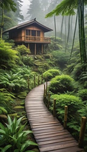 house in the forest,japan landscape,wooden bridge,japan garden,japanese garden,ryokan,japanese architecture,ginkaku-ji,beautiful japan,wooden path,tsukemono,golden pavilion,bamboo forest,japanese zen garden,home landscape,wooden house,kyoto,forest landscape,forest path,asian architecture,Photography,General,Realistic