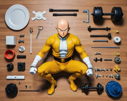 actionfigure,action figure,model kit,revoltech,workout items,steel man,collectible action figures,3d figure,workout equipment,electro,body-building,disassembled,x men,toy photos,kit,game figure,the trainer,technician,x-men,kotobukiya,Unique,Design,Knolling